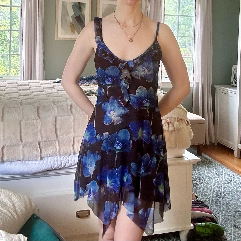 urban outfitters floral mesh dress